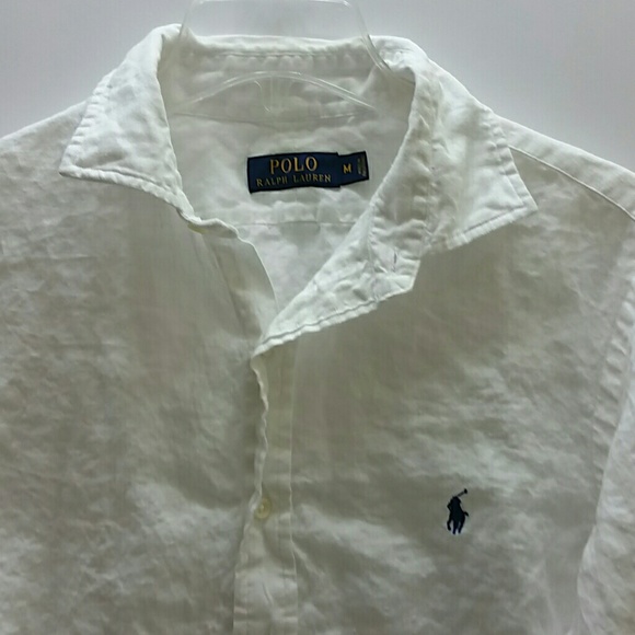ralph lauren white linen shirt mens